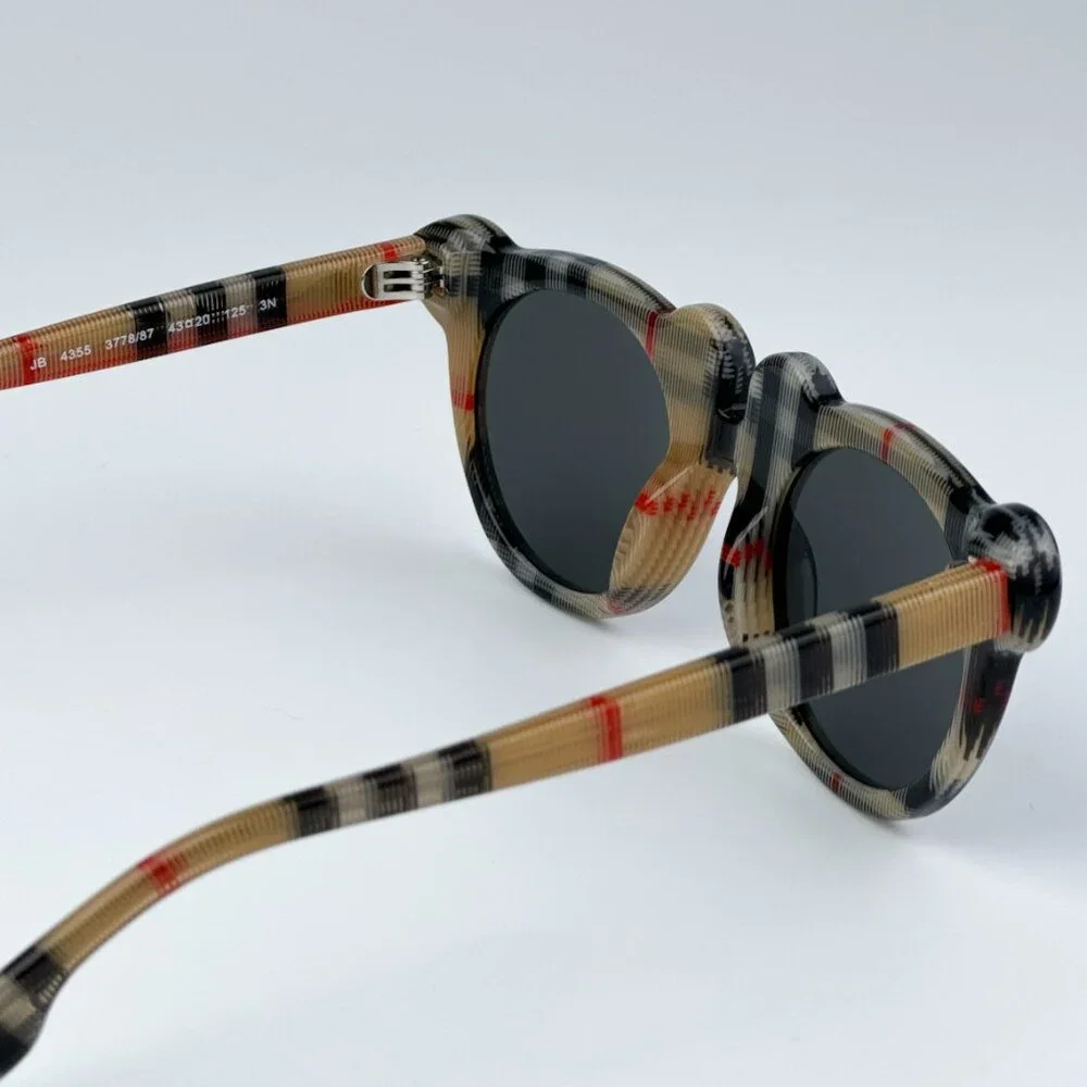 Burberry JB4355 KIDS 377887 BRAND NEW Sunglasses Vintage Check Grey Round Unisex